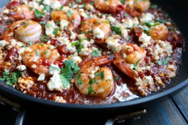 feta-shrimp-skillet