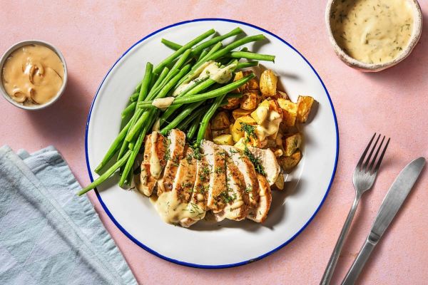pan-seared-chicken-with-garden-beans-yukon-potatoes-and-creamy-dill-sauce