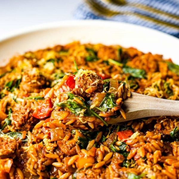 Italian-Sausage-Orzo