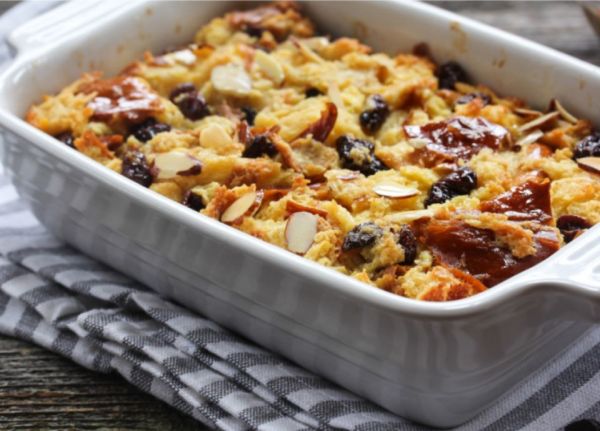 PUMPKIN PEAR CRANBERRY BREAD PUDDING