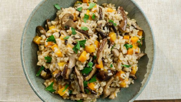 Wild Mushroom Risotto with Roasted Butternut Squash