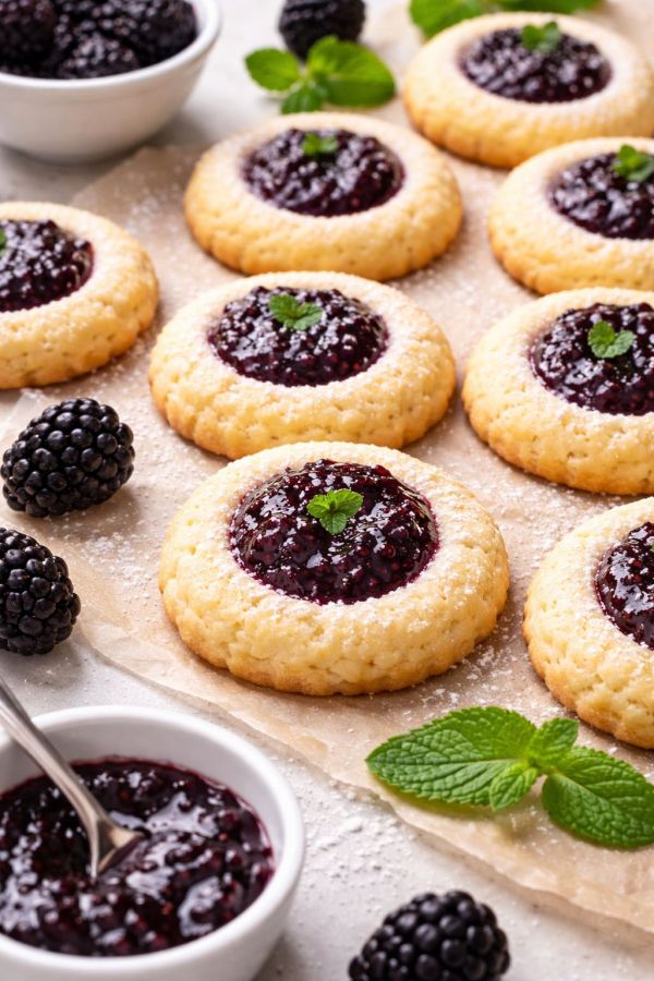 blackberry jam thumbprint cookies